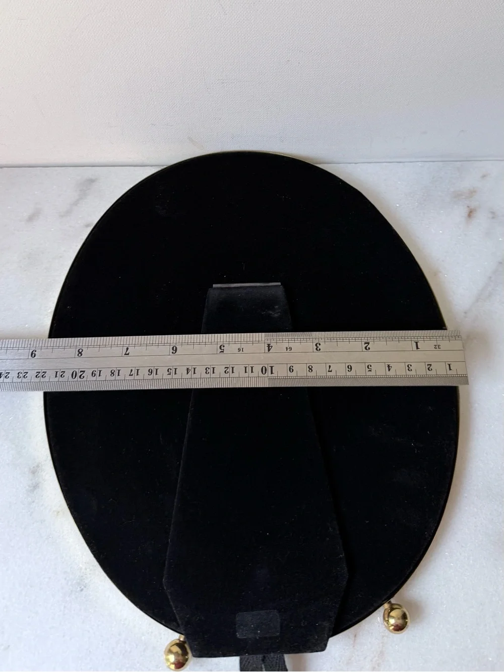 Vintage Polished Brass oval Picture Frame with feet 8”x10”